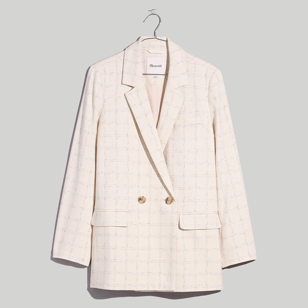 Madewell Caldwell Double-Breasted Blazer in Ghent Plaid XS